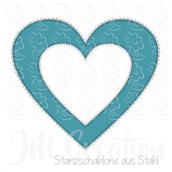 Stanzschablone - Herzen gestitched