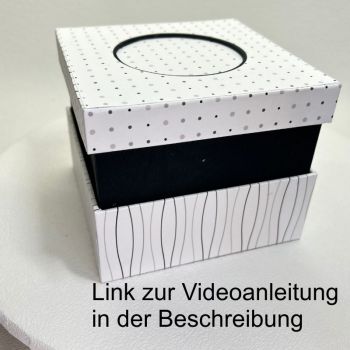 Box quadratisch mit Einsatz - Graupappezuschnitte zum Workshop