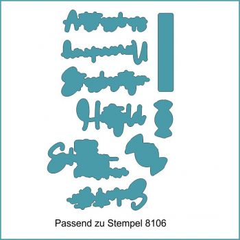 Stanzschablone - Texte für Süsses