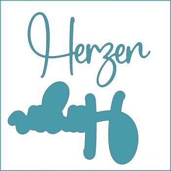 Herzen groß - Stanzschablone