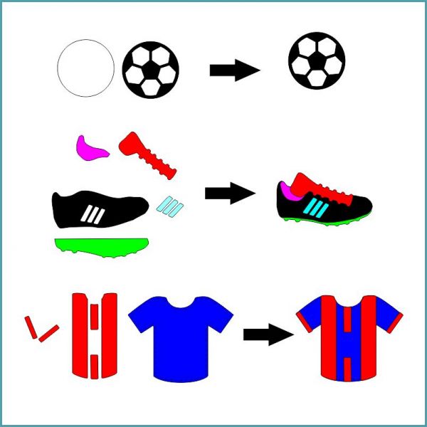 Stanzschablone - Fussball-Set