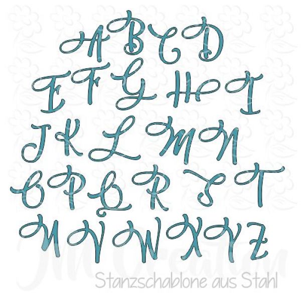 Stanzschablone - ABC Handlettering groß