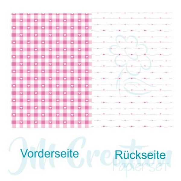 Herzig kariert babypink - Designpapier